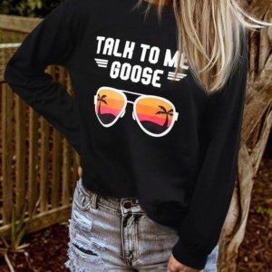 Talk To Me Goose Sunset Glasses Sweatshirt - Black