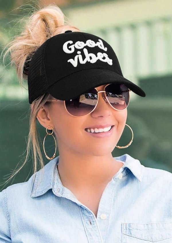 Good Vibes Mesh Hollow Out Baseball Cap