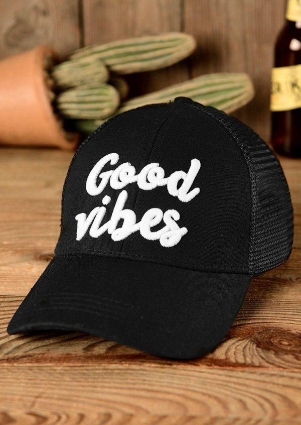 Good Vibes Mesh Hollow Out Baseball Cap