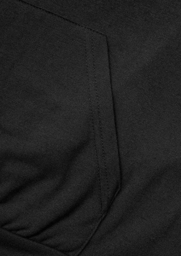 Color Block Drawstring Kangaroo Pocket Hoodie - Black