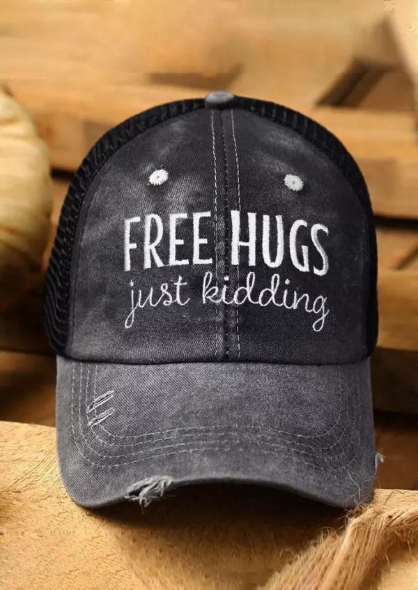 Just Kidding Mesh Splicing Criss-Cross Baseball Cap