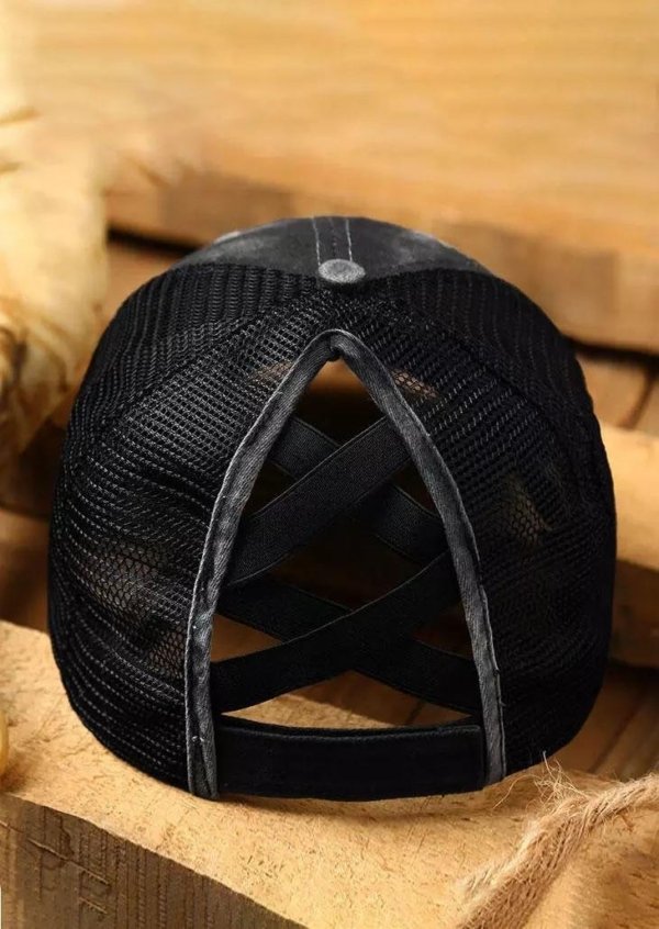 Just Kidding Mesh Splicing Criss-Cross Baseball Cap