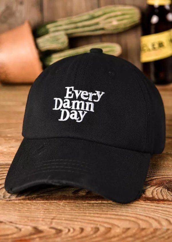 Every Damn Day Embroidery Hollow Out Adjustable Baseball Cap