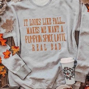 Pumpkin Spice Latte Sweatshirt - Gray