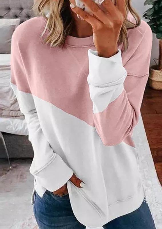 Color Block Long Sleeve Sweatshirt - Black